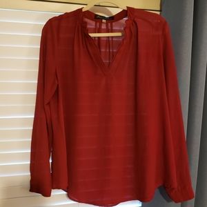 Wine red sheer blouse